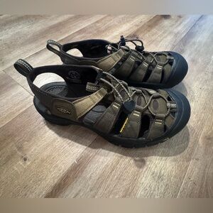 Keen Brown and Black Outdoor Sandals with Protective Toe Cap